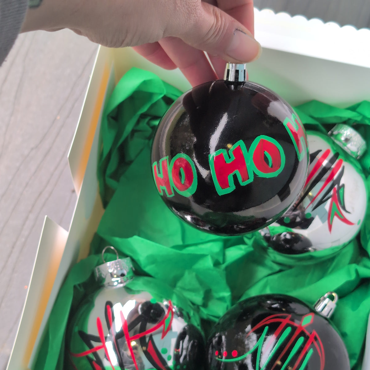 Cheeky Christmas Pinstriped Ball Set #1