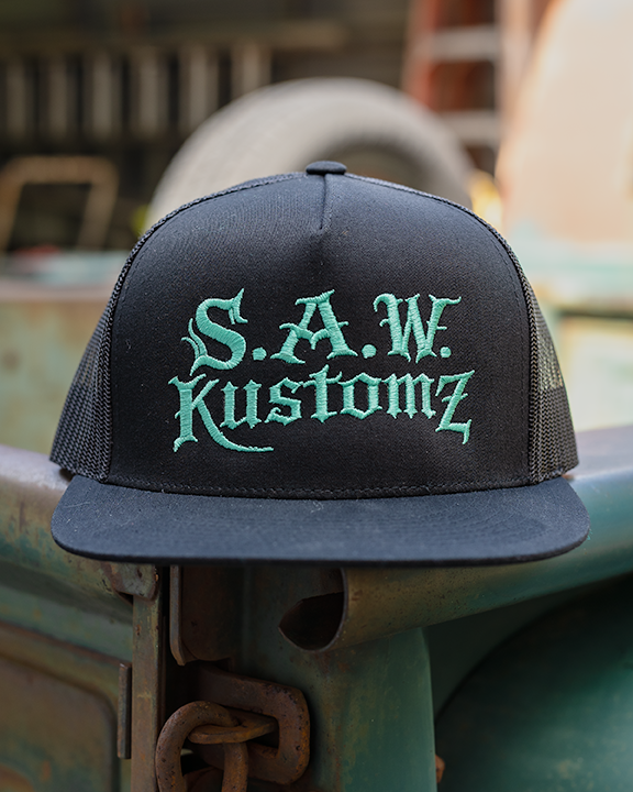 SAW Kustom Black Embroidered Flat Bill