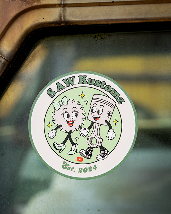S.A.W. K Retro Cartoon sticker