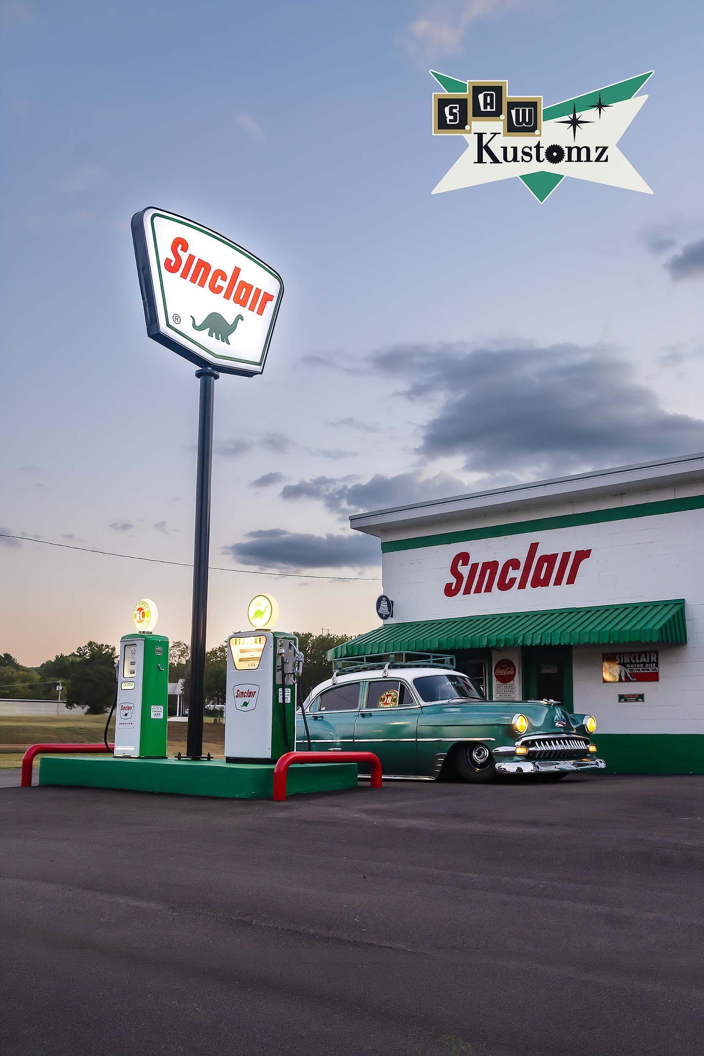 Chevy Sinclair Gas Station Poster